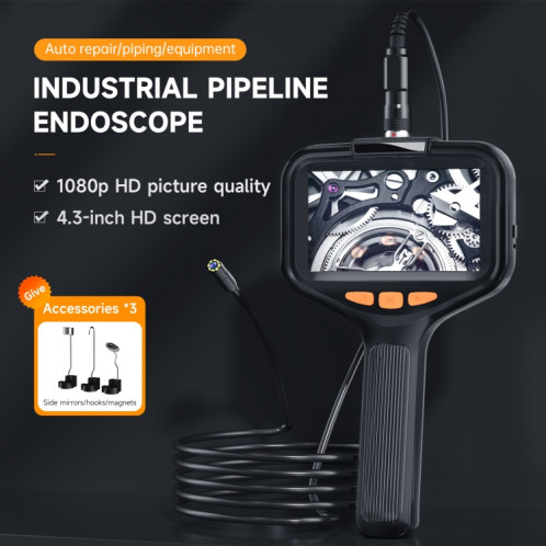 Endoscope de pipeline industriel détachable à lentilles avant P200 de 8 mm avec écran de 4,3 pouces, spécification : tube de 5 m SH690295-012